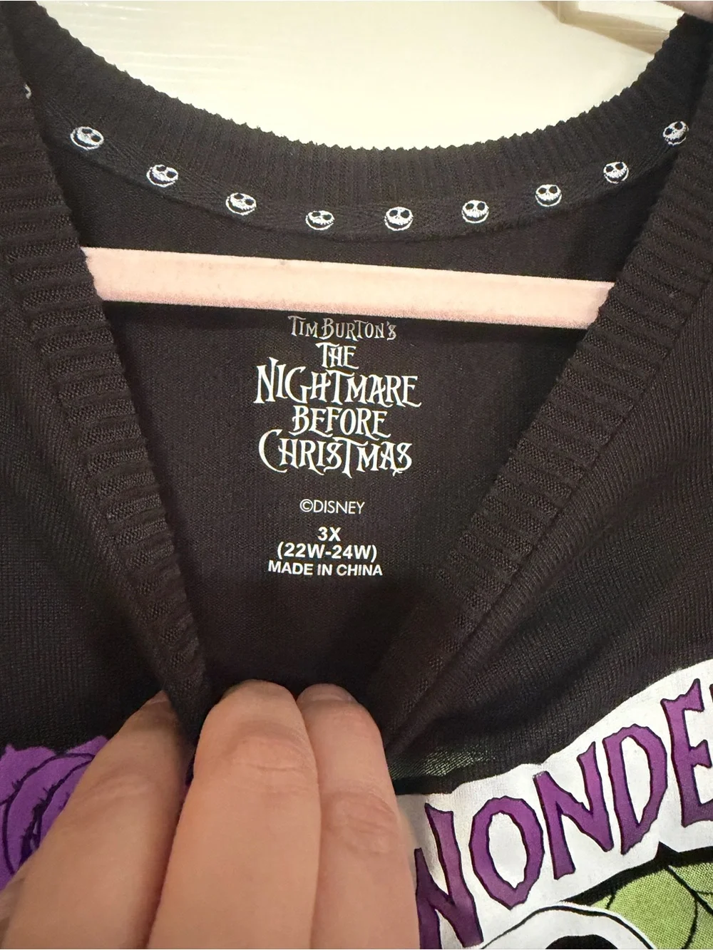 Disney Black, Purple & Gray Jack Skellington Graphic Sweatshirt